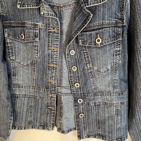 Women's Duck Head Jeans Co. Denim Jacket Med Wash Small Stretch Retro Y2K - Picture 4 of 8